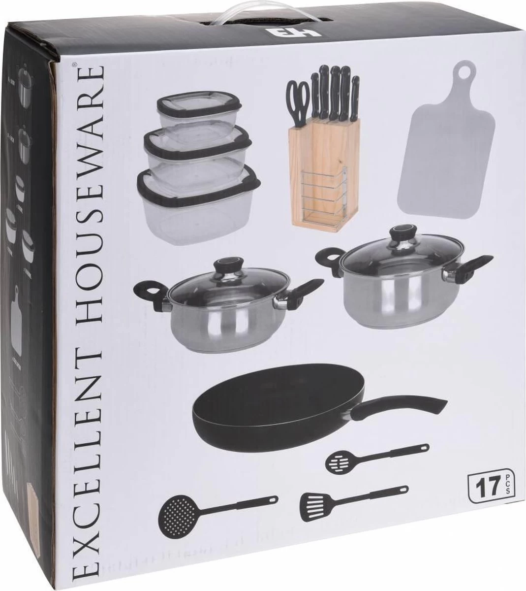 Excellent Houseware 18-delige Keukenset - RVS 5 Excellent Houseware 18-delige Keukenset - RVS - Afbeelding 3