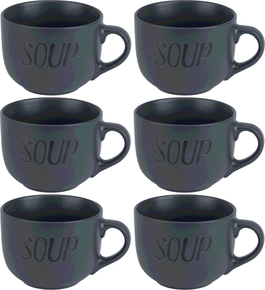 Cosy&Trendy Soepkom 'Soup' Met Een Oor - 51 Cl - Antraciet - Set-6 4 Cosy&Trendy Soepkom 'Soup' Met Een Oor - 51 Cl - Antraciet - Set-6 - Afbeelding 2