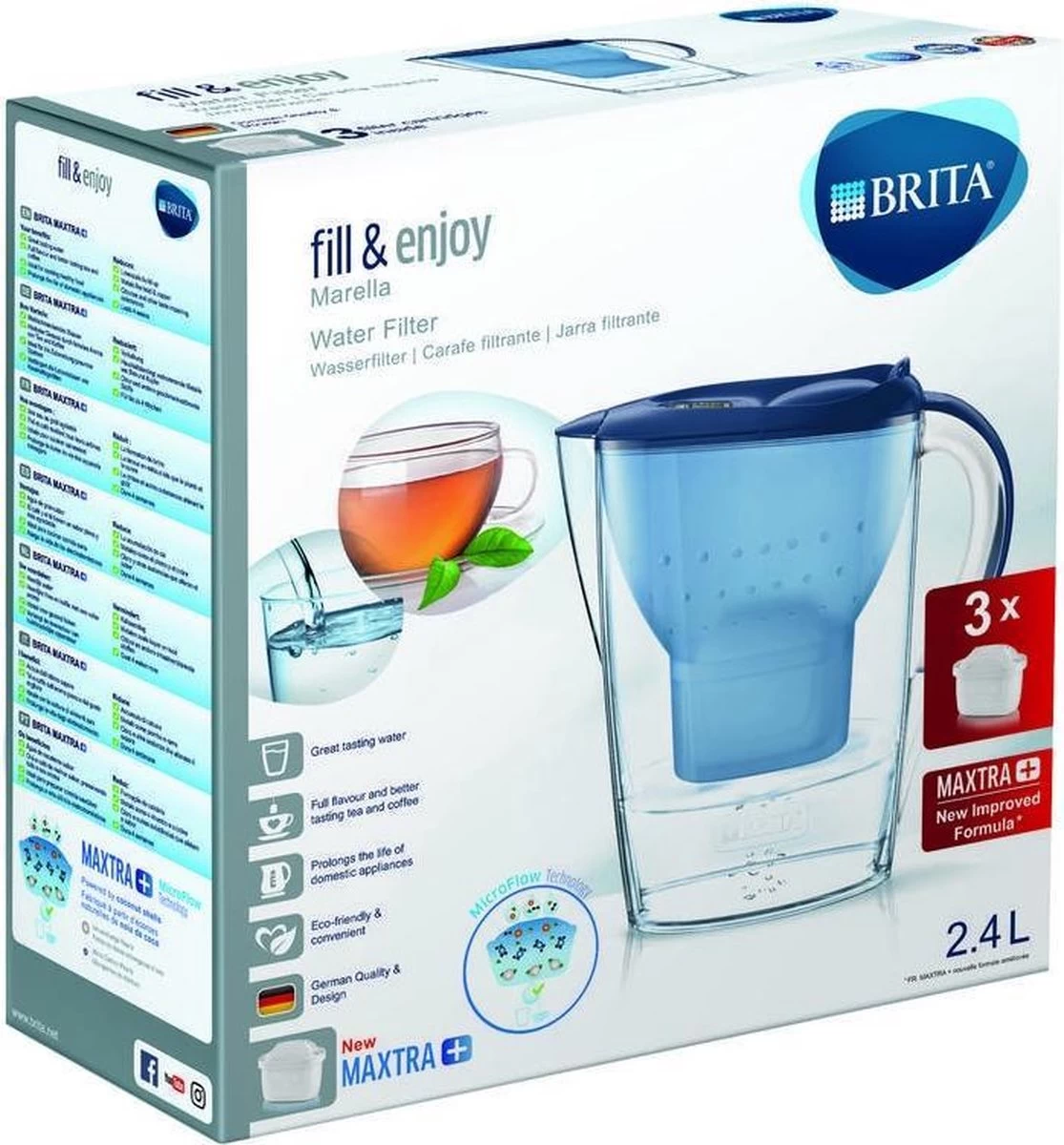 BRITA - Waterfilterkan Marella Cool - Blauw - 2,4L + 3 MAXTRA+ Waterfilterpatronen 17 BRITA - Waterfilterkan Marella Cool - Blauw - 2,4L + 3 MAXTRA+ Waterfilterpatronen - Afbeelding 15