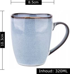 Koffiekopjes - Cappuccino Kop - Theemok - Koffiebeker - Blauw - 320ml - Set Van 6 -Keuken Verkoop 1131x1200 1