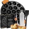 Ocina Poffertjespan – Combo Pack – 19 Poffertjes – Poffertjesmaker – Poffertjespan Inductie – Poffertjespan Electrisch – Gietijzeren Pan - Inclusief Doseerfles, Handvaten, 6x Poffertjesvorken En Invetkwast – Gratis Receptenboek -Keuken Verkoop 1156x1200