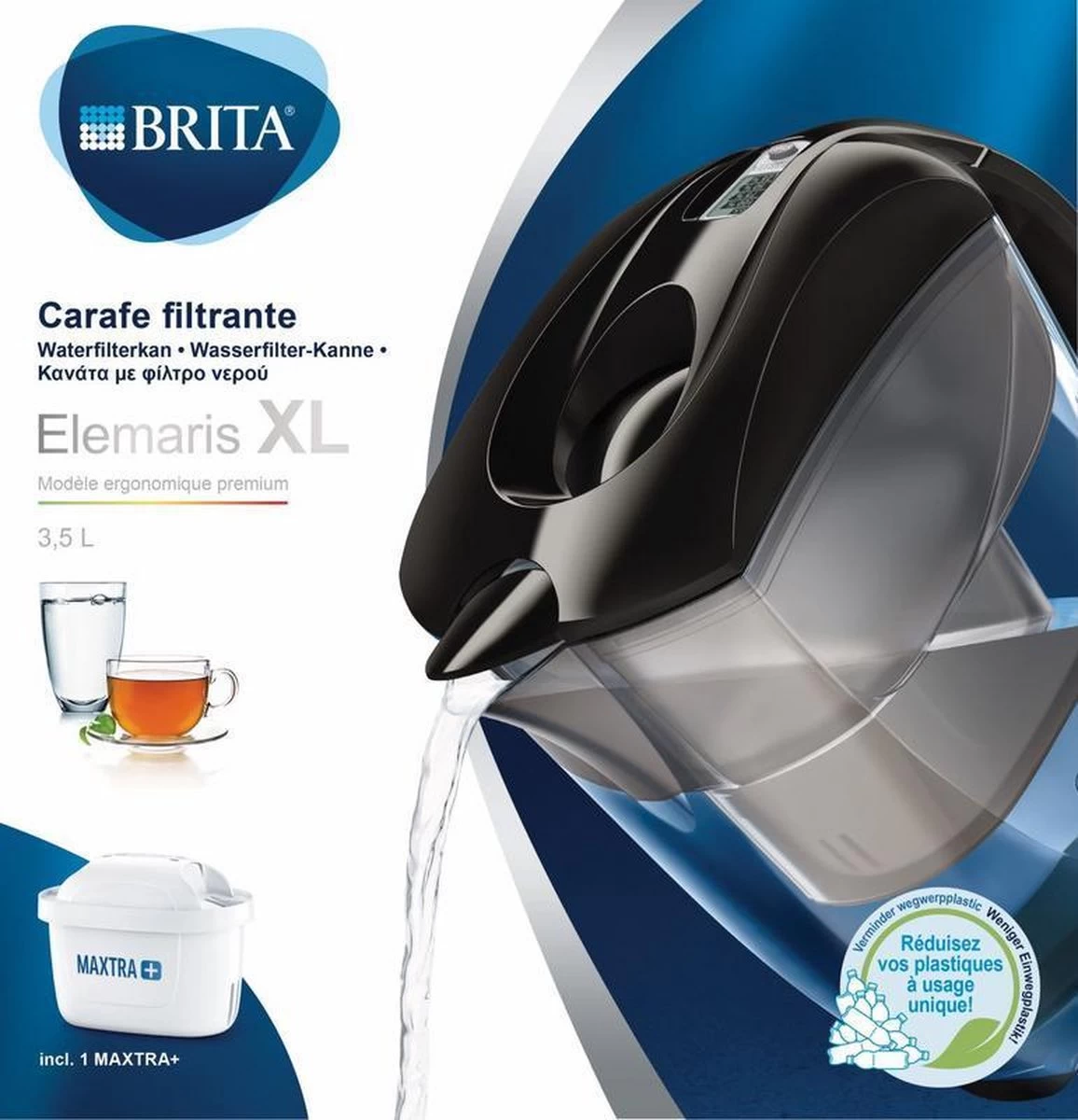 BRITA - Waterfilterkan Elemaris - Zwart - 3,5L - Inclusief 1 Maxtra+ Waterfilterpatroon 14 BRITA - Waterfilterkan Elemaris - Zwart - 3,5L - Inclusief 1 Maxtra+ Waterfilterpatroon - Afbeelding 12
