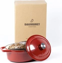 Daumonet Bocuse Rouge Gietijzeren Braadpan - Sudderpan Kersen Rood - Ovaal - Ø 29 Cm - 3 Liter - PFAS & PFOA Vrij - Emaille - Geschikt Voor Alle Warmtebronnen - Elektrisch - Gas - Halogeen - Inductie - Keramisch - Vaatwasserbestendig -Keuken Verkoop 1168x1200