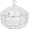 Merkloos Bonbonniere Met Deksel Ø 18*18 Cm Transparant Glas Rond Bonbonschaaltje Bonbonniere Kristal Decoratie Schaal