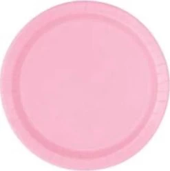 Merkloos Kartonnen Bordjes Roze 18 Cm 40 Stuks - Wegwerp Borden - Feest/verjaardag/BBQ Borden / Gebak Bordjes Maat - Feestjes - Babyshower