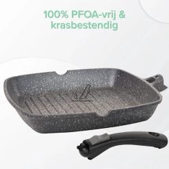 Coninx Grillpan 28CM - Steakpan - Afneembare Handgreep - PFAS-vrij - Grijs -Keuken Verkoop 1198x1200 15