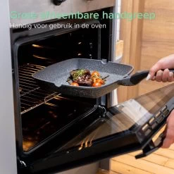 Coninx Grillpan 28CM - Steakpan - Afneembare Handgreep - PFAS-vrij - Grijs -Keuken Verkoop 1198x1200 16
