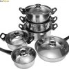 KitchenPrince 12-Delige Pannenset RVS - Pottenset - Kookpannen - Koekenpan - Steelpan - Bakpan - PFAS-Vrij - Pannenset - Pannenset Inductie - Antiaanbaklaag - Koekenpannenset -Keuken Verkoop 1200x1015 1