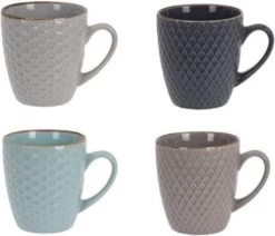 Excellent Houseware Set Van 4x Stuks Luxe Gekleurde Stoneware Bekers/koffiekopjes 200 Ml - Kopjes/koffiebekers -Keuken Verkoop 1200x1030 4