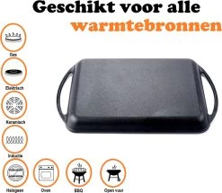 Kicinn Grillplaat - Gietijzer - Geëmailleerd - Incl. Accessoires - Ø 33 X 21.8 Cm (LxB) -Keuken Verkoop 1200x1045
