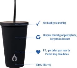 Beker Met Rietje En Deksel Starbucks Milkshake Beker Voor Take Away – Herbruikbare Plastic Drinkbeker Zwart 500ml - VANN 8 Beker Met Rietje En Deksel Starbucks Milkshake Beker Voor Take Away – Herbruikbare Plastic Drinkbeker Zwart 500ml - VANN -Keuken Verkoop 1200x1054 1