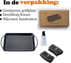 Kicinn Grillplaat - Gietijzer - Geëmailleerd - Incl. Accessoires - Ø 33 X 21.8 Cm (LxB) -Keuken Verkoop 1200x1078 2