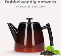 Vaja® Theepot Juliette Met Filter - Dubbelwandig -Theekan 1.0L - Glimmend Zwart 18 Vaja® Theepot Juliette Met Filter - Dubbelwandig -Theekan 1.0L - Glimmend Zwart -Keuken Verkoop 1200x1099 2