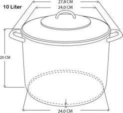 Haushalt Soeppan Met Glazen Deksel - 10 Liter- RVS -Keuken Verkoop 1200x1100