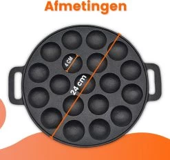 Kicinn Poffertjespan - Poffertjesmaker - Poffertjespan Inductie - Ø 24 Cm - 19 Poffertjes - Inclusief Handvaten -Keuken Verkoop 1200x1127 1