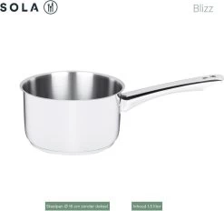 Sola Pannenset Blizz - 4 Delig - Ø Cm - Zilver - RVS - Sandwichbodem 25 Sola Pannenset Blizz - 4 Delig - Ø Cm - Zilver - RVS - Sandwichbodem -Keuken Verkoop 1200x1129