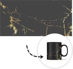 Magische Mok - Foto Op Warmte Mokken - Koffiemok - Marmer - Zwart - Goud - Luxe - Magic Mok - Beker - 350 ML - Theemok -Keuken Verkoop 1200x1134 2