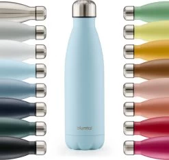 Blumtal Thermosfles - Met Dubbele Wand - Thermosbeker Koffie, Thee En Koele Dranken - Travel Mug - 750ml - Lichtblauw