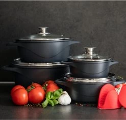 Smile 10 Delige Pannenset - Antiaanbaklaag - Vaatwasser Bestendig - Zwart -Keuken Verkoop 1200x1142