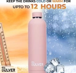 Pulver - RVS Thermosfles / Drinkfles – BPA Vrij – 750 Ml - Waterfles Met Draaidop – Drinkfles – Dubbele Isolatie - Rubberen Coating- Licht Roze -Keuken Verkoop 1200x1150 3