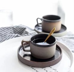 House Of Husk® Keramieke Kop En Schotel Set - Koffiekopjes - Theemokken - Koffiemokken - 250 Ml - Bruin Aardewerk -Keuken Verkoop 1200x1159 1