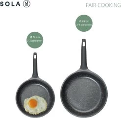 Sola Koekenpan Fair Cooking - Ø 28 Cm - Zwart/wit - Aluminium - Antiaanbaklaag -Keuken Verkoop 1200x1171 2