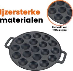 Poffertjespan - Gietijzer - Ø 24 Cm - Poffertjesmaker - 19 Poffertjes - Poffertjespan Inductie -Keuken Verkoop 1200x1177