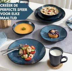 Serviesset – 16 Delig – 4 Persoons – Porselein - Luxe - Blauw 11 Serviesset – 16 Delig – 4 Persoons – Porselein - Luxe - Blauw -Keuken Verkoop 1200x1188 3