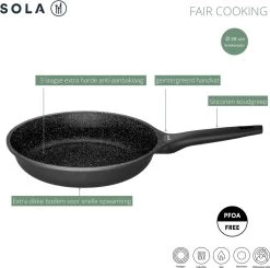 Sola Koekenpan Fair Cooking - Ø 28 Cm - Zwart/wit - Aluminium - Antiaanbaklaag -Keuken Verkoop 1200x1189 1