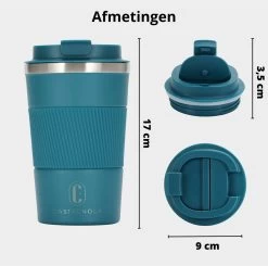 Castagnola Design RVS Koffiebeker To Go - Blauw - 380ml - Thermosbeker - Theebeker -Keuken Verkoop 1200x1191 3