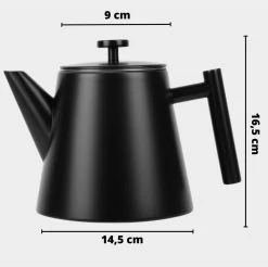 Castagnola Theepot Met Filter – Theekan – Theepot Dubbelwandig – Theepot Roestvrijstaal – Hoogwaardig RVS – 1 Liter – 5 Kopjes Thee – Zwart -Keuken Verkoop 1200x1195 12