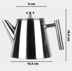Castagnola Theepot Met Filter – Theekan – Theepot Dubbelwandig – Theepot Roestvrijstaal – Hoogwaardig RVS – 1 Liter – 5 Kopjes Thee – Zilver Glans -Keuken Verkoop 1200x1195 17