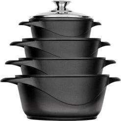 Smile 10 Delige Pannenset - Antiaanbaklaag - Vaatwasser Bestendig - Zwart -Keuken Verkoop 1200x1195 5