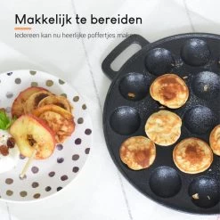 Ocina Poffertjespan– 19 Poffertjes – Poffertjesmaker – Poffertjespan Inductie – Poffertjespan Electrisch – Gietijzeren Pan – Inclusief Warmtebestendige Handvaten– Gratis Receptenboek -Keuken Verkoop 1200x1198 1