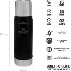 Stanley The Legendary Classic Bottle 0,47L - Thermosfles - Matte Black -Keuken Verkoop 1200x1199 8