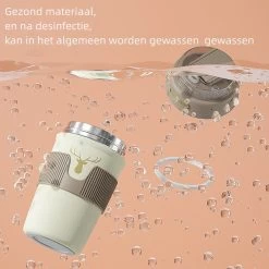 Floraweg Cup - Drinkbeker To GO- Lekvrij Dubbelwandig ,RVS 316, Thermosbeker Koffiebeker- Koffie En Thee - 400ml Waarschuw En Koud Drankje- Grijs -Keuken Verkoop 1200x1200 1039