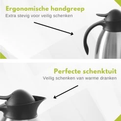 Hendi Thermoskan 1,5 Liter - Isoleerkan Met Drukknop - Zwart - Ø14,5x(H)23cm -Keuken Verkoop 1200x1200 1065