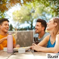 Pulver - RVS Thermosfles / Drinkfles – BPA Vrij – 750 Ml - Waterfles Met Draaidop – Drinkfles – Dubbele Isolatie - Rubberen Coating- Licht Roze -Keuken Verkoop 1200x1200 1070