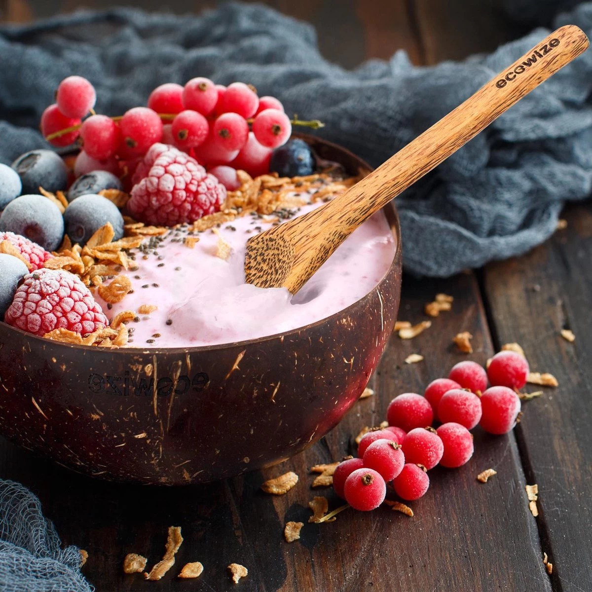 Ecowize Coconut Bowls (Set Van 3) - Kokosnoot Kom & Schaal - Met 3 Lepels, 3 Vorken En 8 Bamboe Rietjes - Zero Waste & Herbruikbaar - Duurzaam Cadeau 9 Ecowize Coconut Bowls (Set Van 3) - Kokosnoot Kom & Schaal - Met 3 Lepels, 3 Vorken En 8 Bamboe Rietjes - Zero Waste & Herbruikbaar - Duurzaam Cadeau - Afbeelding 7