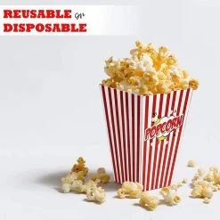 50 Duurzame Popcorn Bakjes (18x10cm) - Popcorn Zakjes Voor Filmavonden, Feestjes - Ook Geschickt Als Snoepbakje Of Feestzakje Voor Kinderen -Keuken Verkoop 1200x1200 1271
