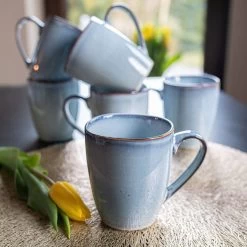 Koffiekopjes - Cappuccino Kop - Theemok - Koffiebeker - Blauw - 320ml - Set Van 6 -Keuken Verkoop 1200x1200 1304