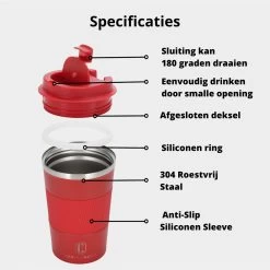 Castagnola Design RVS Koffiebeker To Go - Rood - 380ml - Thermosbeker - Theebeker -Keuken Verkoop 1200x1200 1323