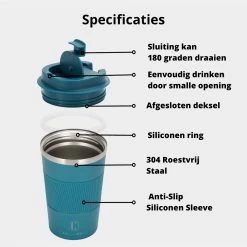 Castagnola Design RVS Koffiebeker To Go - Blauw - 380ml - Thermosbeker - Theebeker -Keuken Verkoop 1200x1200 1332