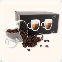OTIX Dubbelwandige Koffieglazen - Koffiekopjes - 180 Ml - Set Van 4 - Transparant - Latte Macchiato Glazen -Keuken Verkoop 1200x1200 1379