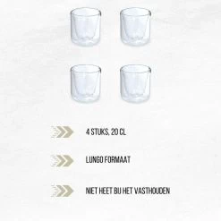 Orange85 Dubbelwandige Koffieglazen - 200 Ml - 4 Stuks - Koffie - Thee - Glas -Keuken Verkoop 1200x1200 1403