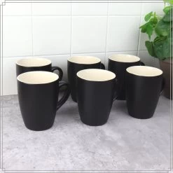OTIX Koffiekopjes - Met Oor - Set Van 6 - Theekoppen - 340ml - Zwart - Keramiek -Keuken Verkoop 1200x1200 1416