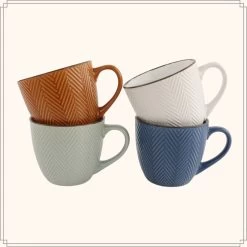 OTIX Koffiekopjes - Met Oor - Set Van 4 - Verschillende Kleuren - Aardewerk - 250 Ml -Keuken Verkoop 1200x1200 1423