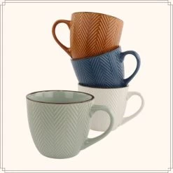 OTIX Koffiekopjes - Met Oor - Set Van 4 - Verschillende Kleuren - Aardewerk - 250 Ml -Keuken Verkoop 1200x1200 1428