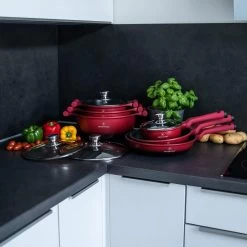 Herenthal Pannenset Inductie - Luxe 10-delige Koekenpan Inductie - Voor Alle Warmtebronnen - Pannen Met Glazen Deksels En Koudgrepen - Rood / Zwart- 6 Pannen 19 Herenthal Pannenset Inductie - Luxe 10-delige Koekenpan Inductie - Voor Alle Warmtebronnen - Pannen Met Glazen Deksels En Koudgrepen - Rood / Zwart- 6 Pannen -Keuken Verkoop 1200x1200 162