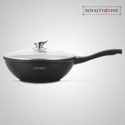 Royalty Line Marble Coating Wok - Met Glazen Deksel - Zwart - 30 Cm -Keuken Verkoop 1200x1200 192